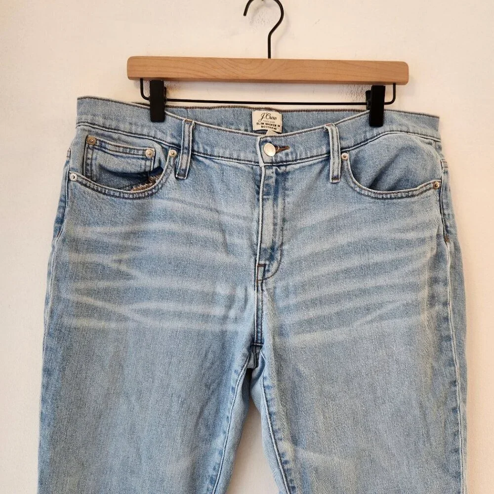 J. Crew Slim Broken In Boyfriend Jeans Light Wash Denim Women's 31